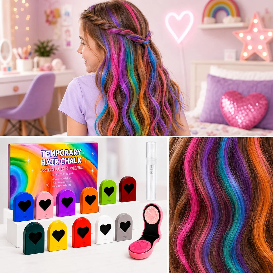 ColorPop Haar kreide-Stifte – 12 auswaschbare Farben