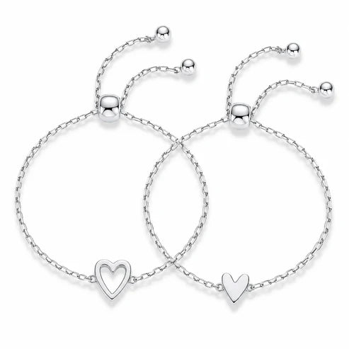 Herz-Armband-Set – 14K vergoldetes Herzarmband