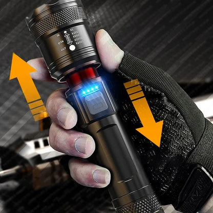 Leistungsstarke Taschenlampe mit Zoomfunktion