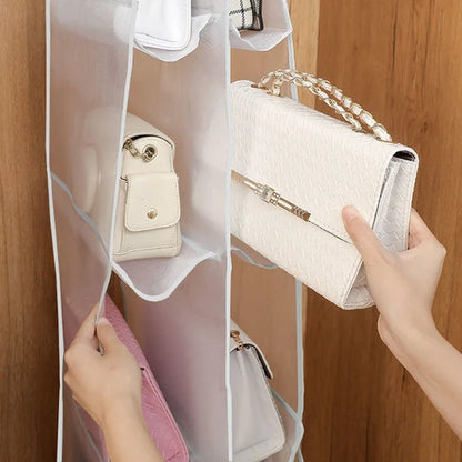 Hängende Staubschutztasche für 6 bzw. 8 große Handtaschen