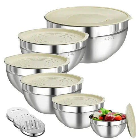 Edelstahl-Schüssel-Set – Vielseitiges Küchen-Set zum Kochen, Backen & Aufbewahren