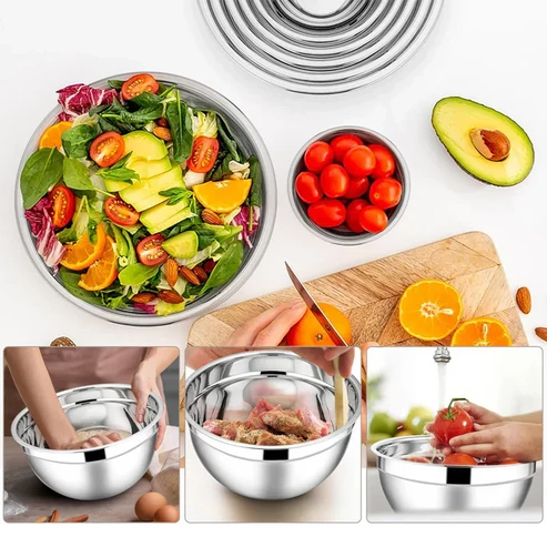 Edelstahl-Schüssel-Set – Vielseitiges Küchen-Set zum Kochen, Backen & Aufbewahren