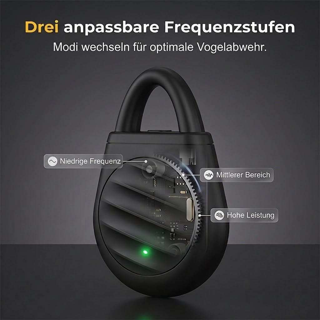 🐦 Schluss mit Vögeln, Schädlingen und Grashüpfern! Tragbarer Ultraschall-Vogelschreck im praktischen Schlüsselanhänger-Design.